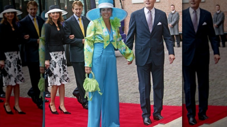 Princess Laurentien arrives at a wedding in Holland