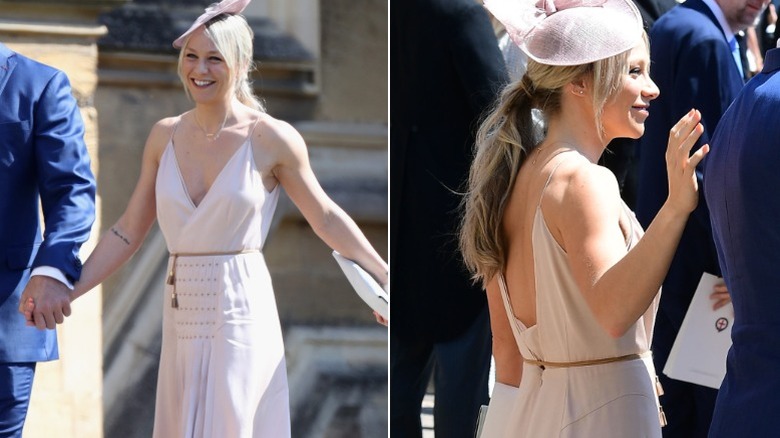 Chloe Madeley arrives at Harry and Meghan's wedding