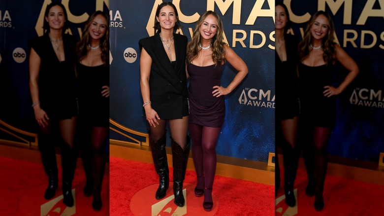 Angie K and Marissa Boucher wearing black dresses