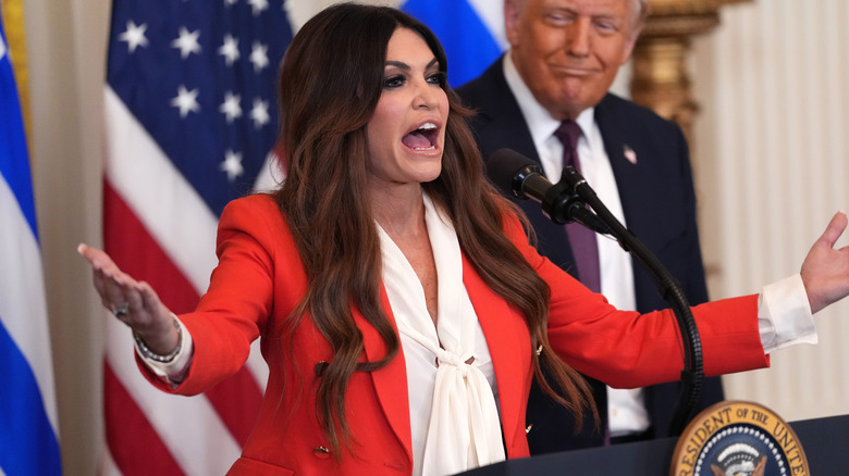 Kimberly Guilfoyle holding a speech.