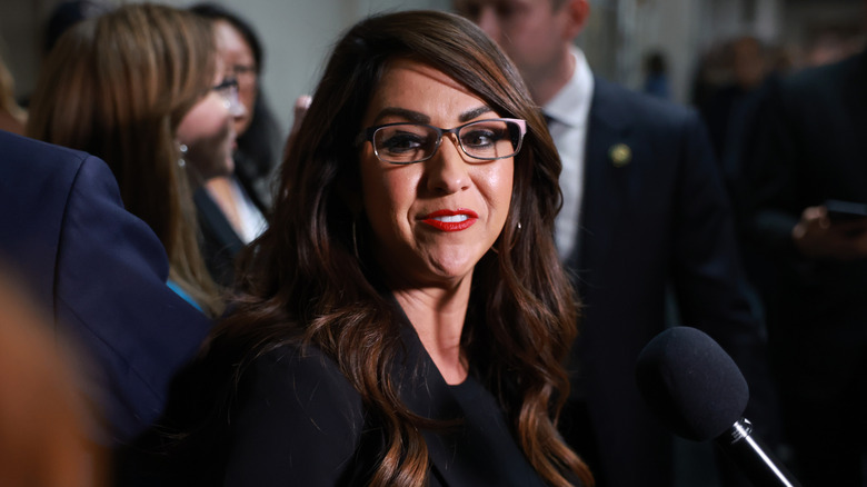 Lauren Boebert with a deep side part.