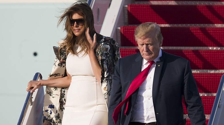 Melania Trump in the wind.