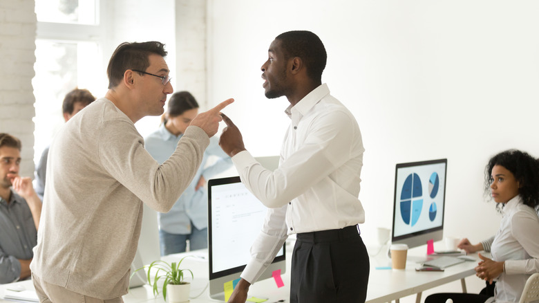 Angry boss in workplace
