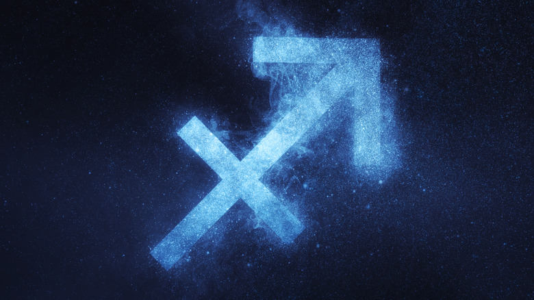 Blue Sagittarius sign