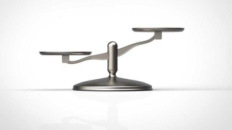 Scale representing uneven weight distribution