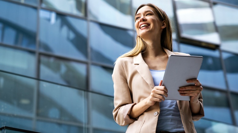 Woman business leader smiling