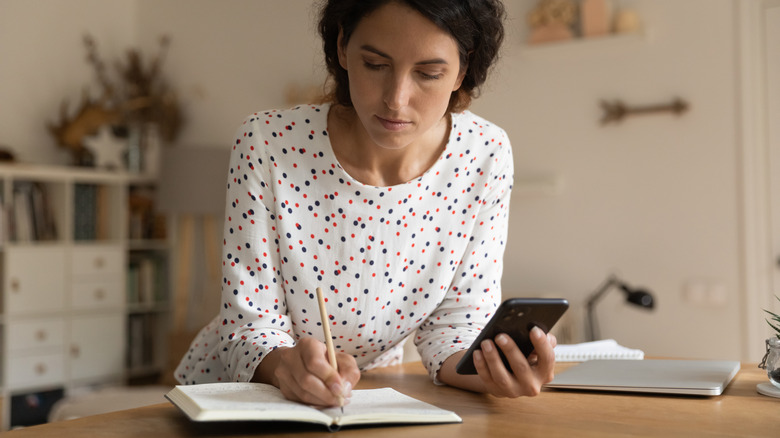 Woman making a schedule 