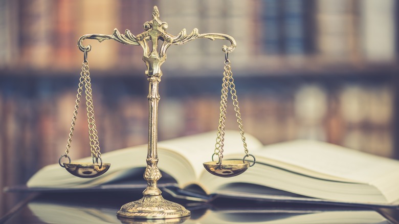 justice scale and book