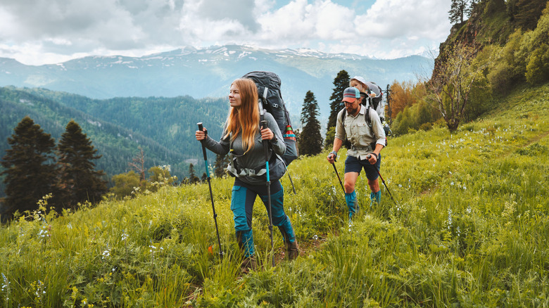 Man and woman hiking