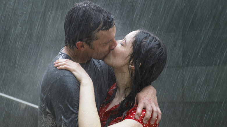 Kissing in the rain