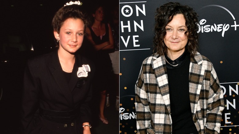 Sara Gilbert in 1989 and 2022