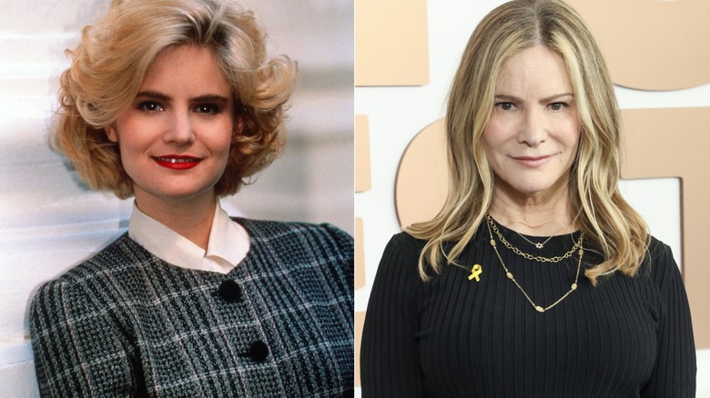 Jennifer Jason Leigh in 1989 and 2024.