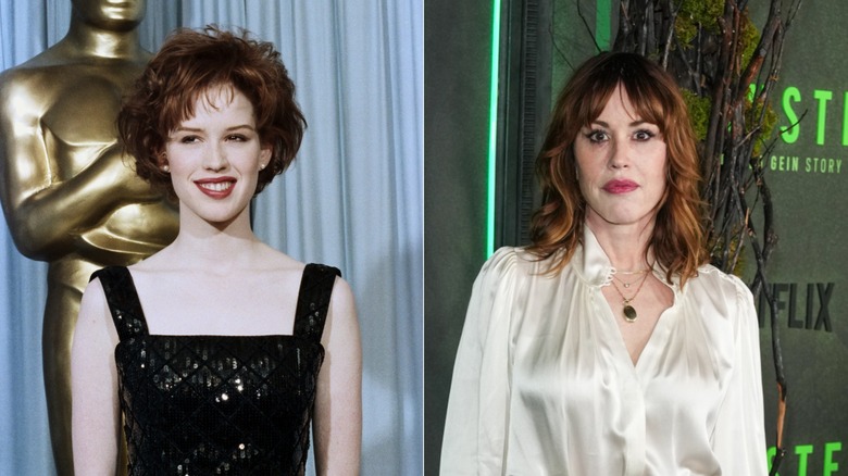 Molly Ringwald in 1987 and 2025.