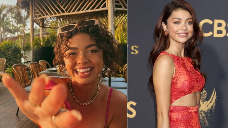 Sarah Hyland with natural vs. styled hair