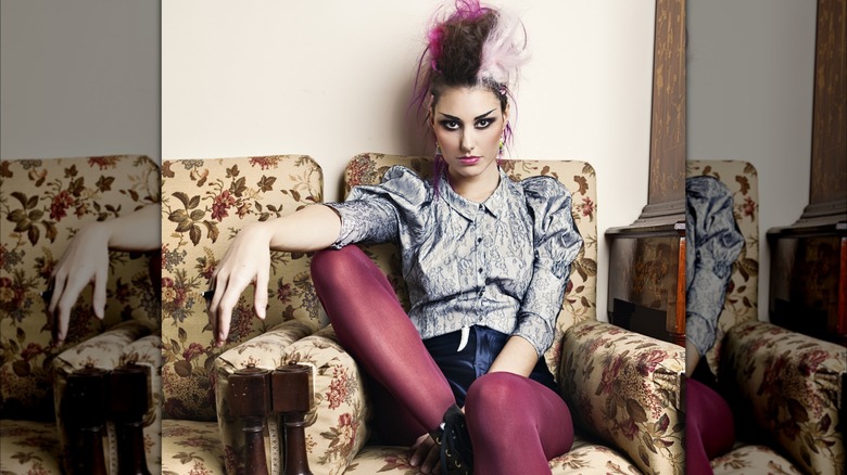 A woman with maximalist style