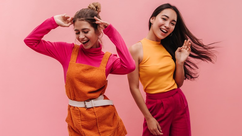 Pink and orange outifts