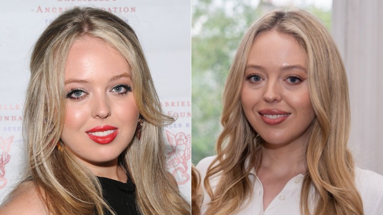 Tiffany Trump smiling in 2013 on the left and 2024 on the right