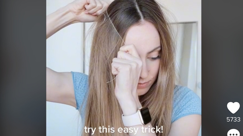 TikTok dental floss hair hack
