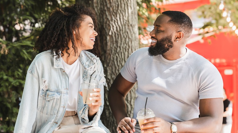 couple smiling at each other