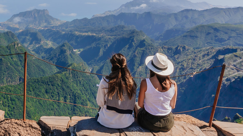 two women in mountains