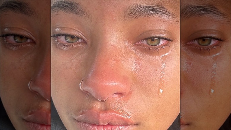 Smith crying in a selfie