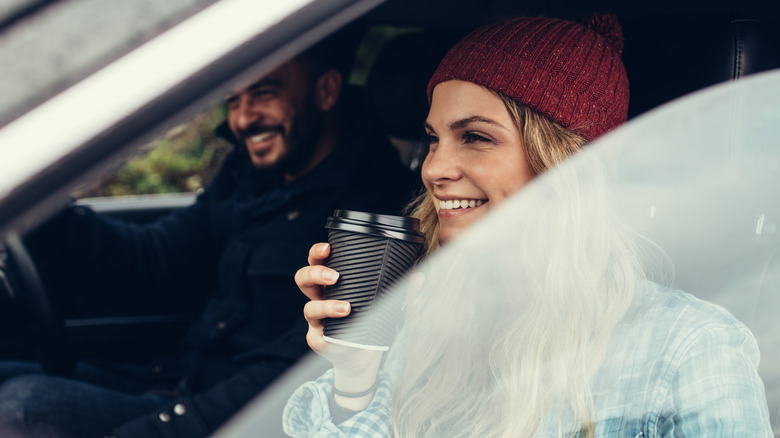 couple driving togther