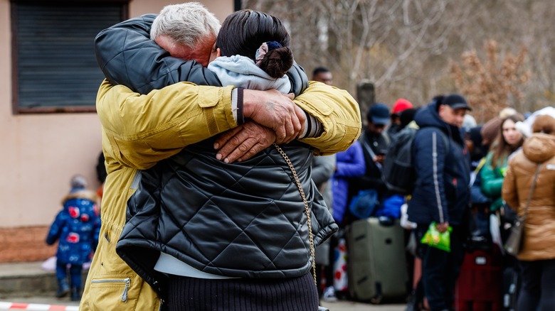 Man and woman hugging