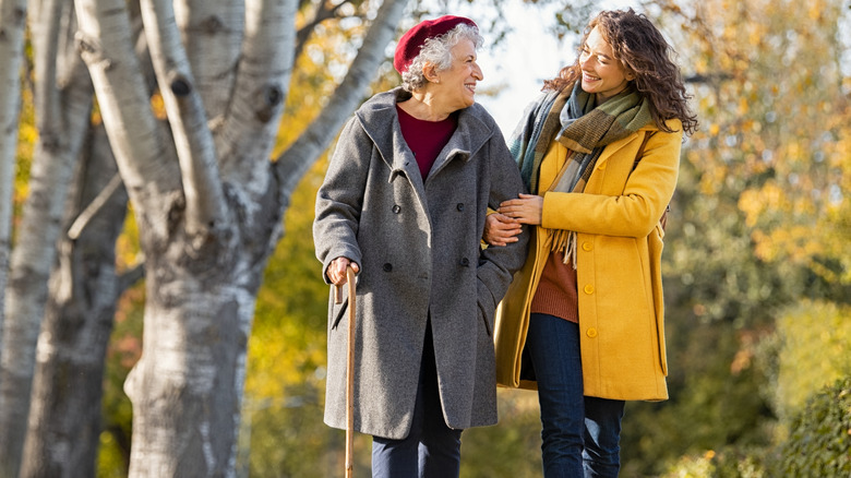 Women taking walk in the park