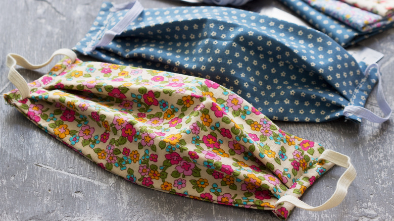 Two cloth face mask coverings