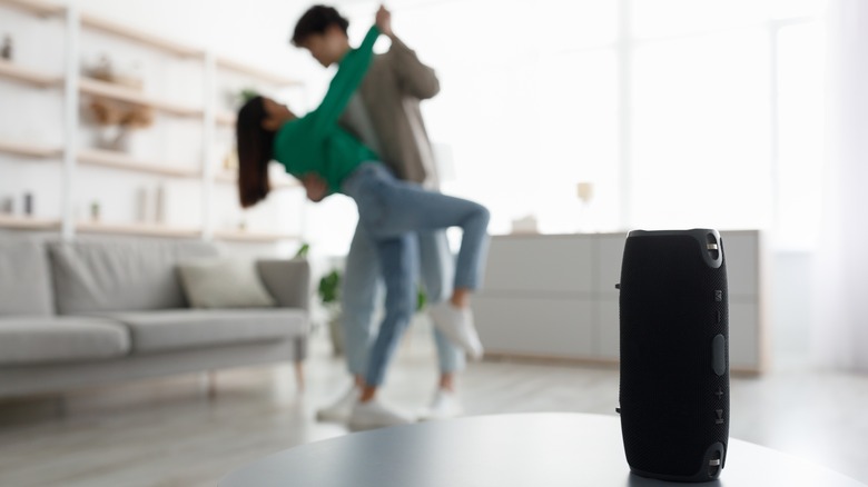 Couple dances to the music