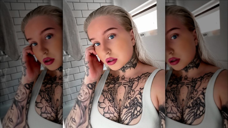 woman with straight wet hair