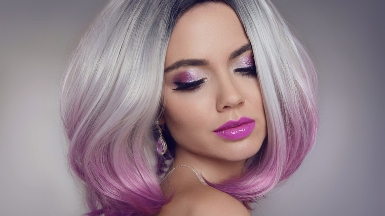 Sparkly blue eyeshadow