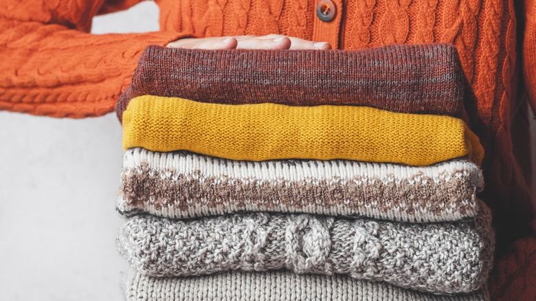 stack of sweaters