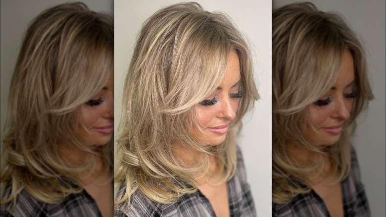 Woman with voluminous hair