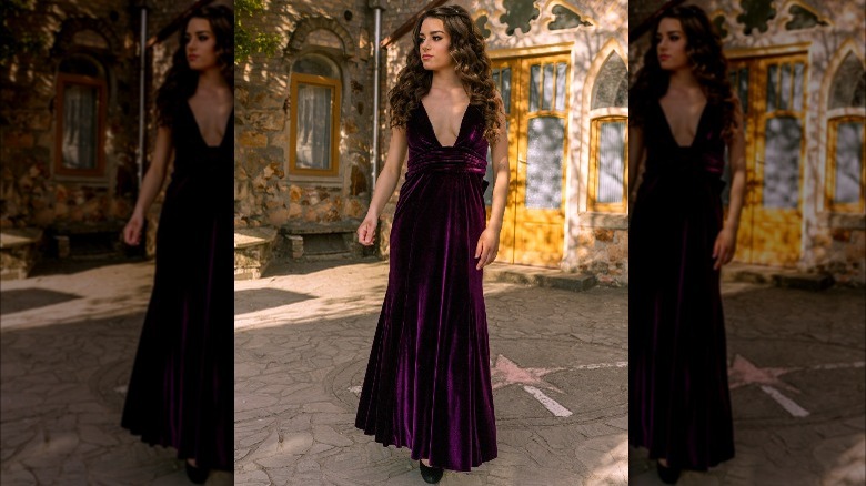 bridesmaid walking down aisle