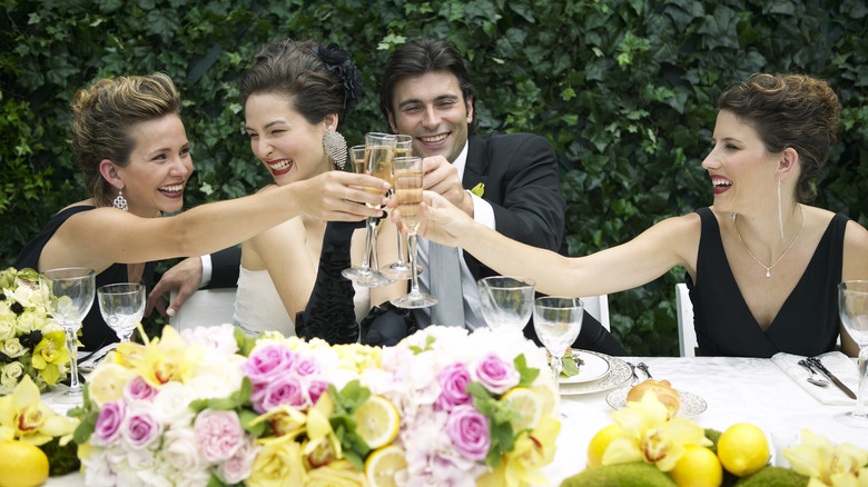 Bridal party wearing black