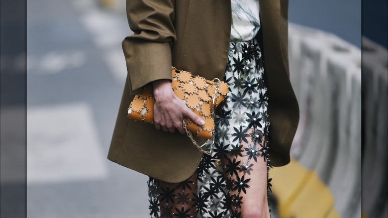 Sheer flower skirt with jacket