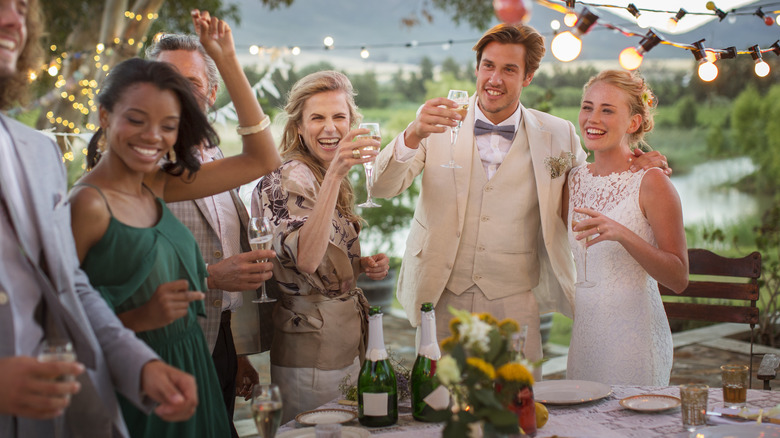 Bride and groom wedding toast 