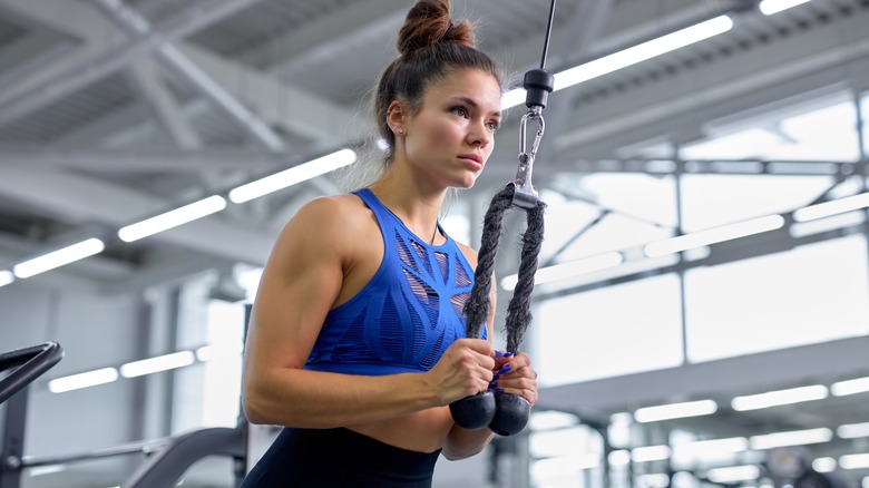 woman in gym working out