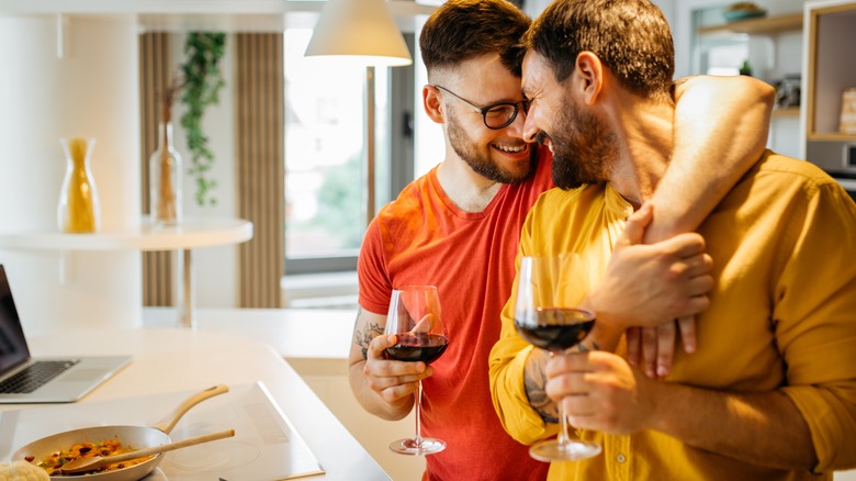 couple cooking together