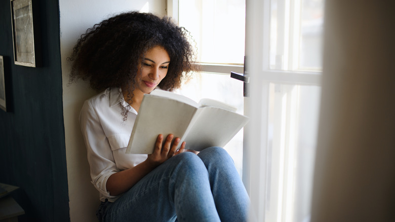 Woman reading a book
