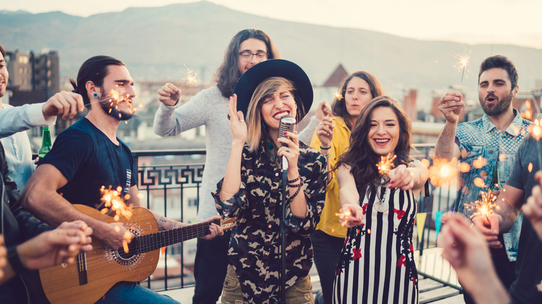 Group of people singing 