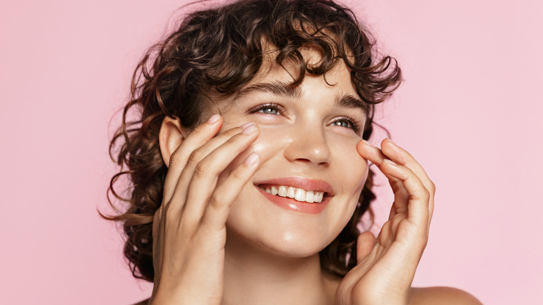 woman smile skincare