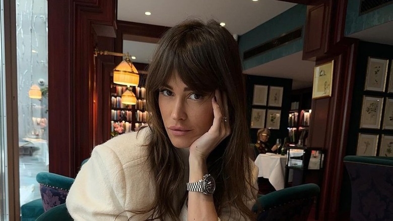 Person with thick bangs