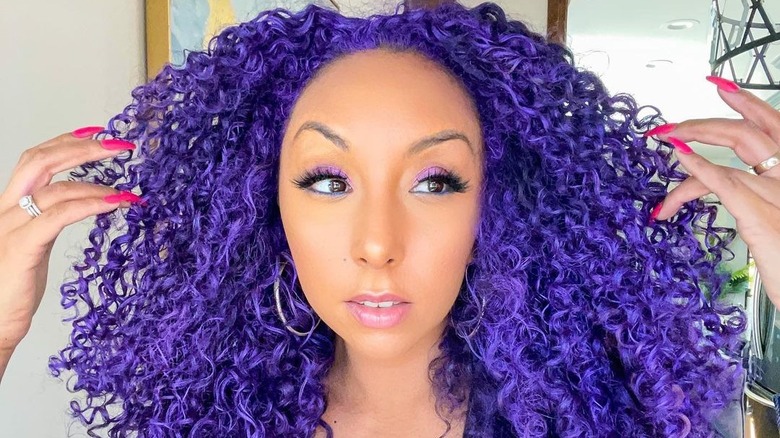 Plum hair and makeup