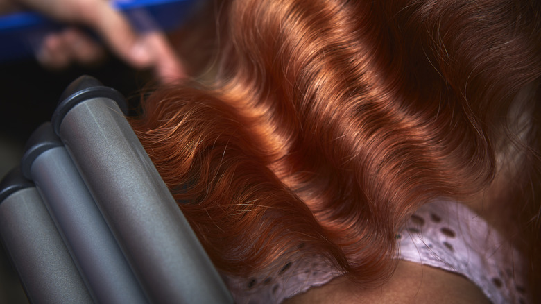 woman having hair waved