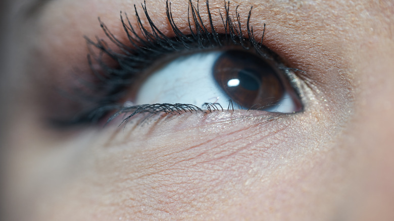 woman applying concealer under eye