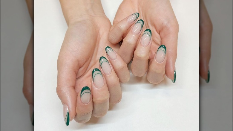irish themed french manicure