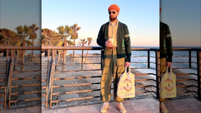 Man standing on pier