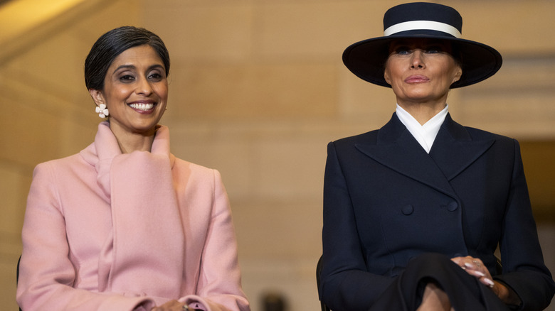 Usha Vance and Melania Trump at the inauguration in 2025